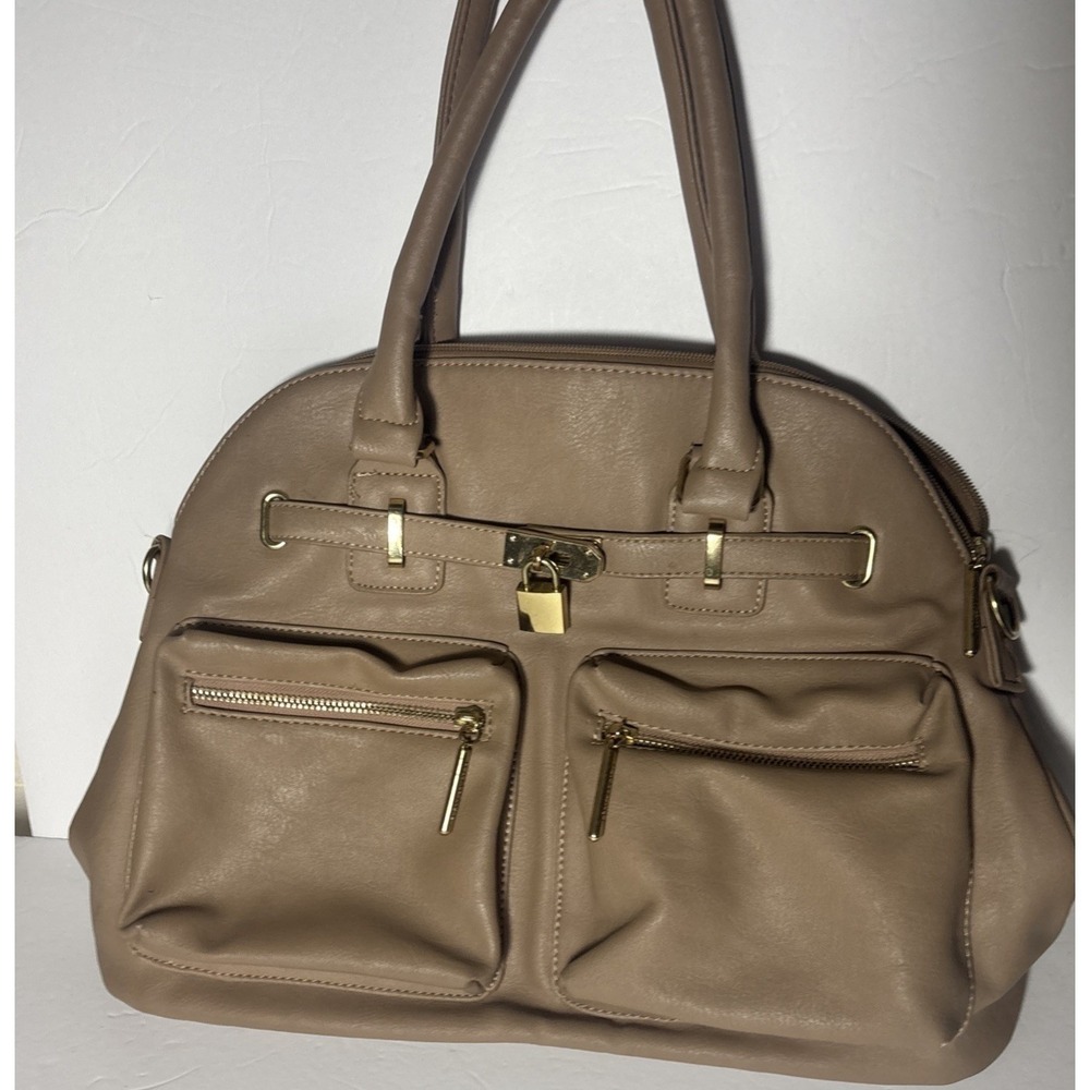 Beige‎ shoulder Purse beige Multiple Pockets Rampage Double Handle
